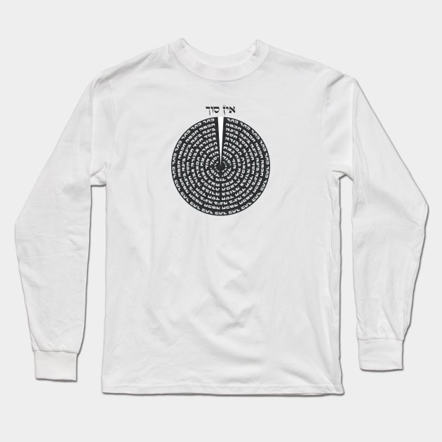Kabbalistic Creation - Hebrew Sefirot Monochromatic Black & White Long Sleeve T-Shirt by JMM Designs